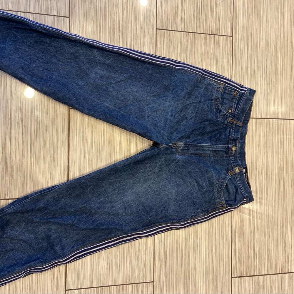Men's Blue Jeans with Side Stripes